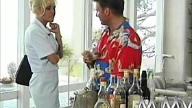 retro blonde sucks monster cock and gets facial!