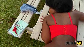 Ebony goddess takes hard cock in outdoor pov sex!
