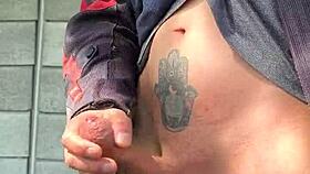 Oh man, it gets so hard knowing they're watching me masturbate in the forest from afar! 😏