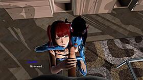 demon girl and redhead blow you 😈