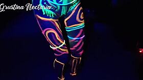 Fucked the wild slim girl in the uv-light with her bent over naked ass and shaved pussy 😈