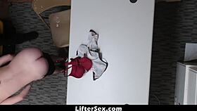 Lily Jordan caught running, officer makes her cum!