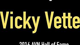 Vicky Vette strips down and tests new toy on boyfriend's hard cock