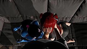 demon girl and redhead blow you 😈