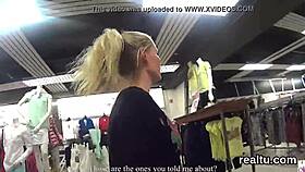 Adorable Czech girl, what are you doing undressing in the supermarket? she teases before POV ride.