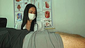 Patient's big cock in nurse's face! 😏