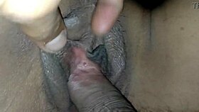 Pretty teacher squirts water into her tight shaved pussy 😍