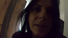 Glamorous fat mommy shows off her hairy pussy in a close-up pissing scene.