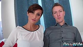 Hotwife gabrielle gucci slurps bbc cum while cuck watches