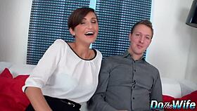 Hotwife gabrielle gucci slurps bbc cum while cuck watches