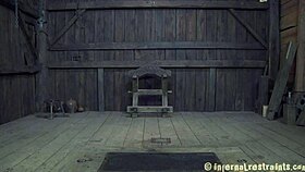 Restrained slave feels intense pleasure on her naughty slit