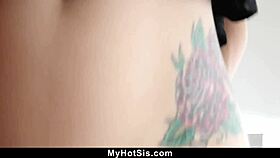 stepsister strips for stepbrother to get the money in this taboo deal