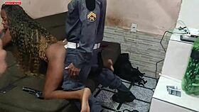 Policeman Dresses Up To Fuck Beautiful Babe With Big Ass In Interracial Fetish Scene