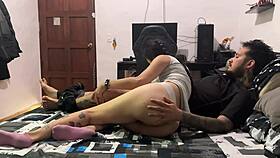 Husband's Stepbrother Cheats Alone At Home! Colombian Quickie Blowjob With Wet Pussy.