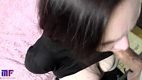 caught this thief in the act. now she's bound and fucked in the mouth with pov facial.