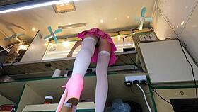 Super Hot Step-Daughter Caught on HIDDEN CAMERA Upskirt at Work