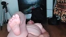 morning yoga session with a hot milf in action