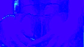 i'm in the bleu room, bent over for anal finger fuckin' myself, oh yeah!