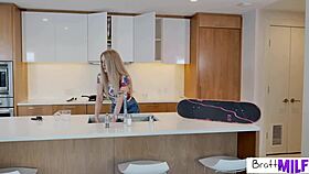 Mature stepmom sarah taylor teases in panties, tempting stepson to cum on her big cock