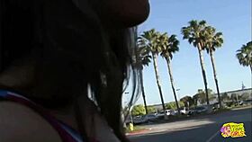 lesbian babes share dildo after kissing