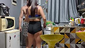 Neighbor caught me in the kitchen