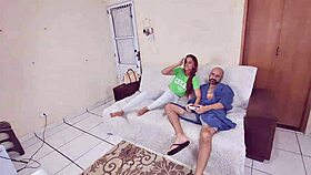 Old Husband Blindfolds Wife In Bedroom, Invites Friend For Cuckold Sex