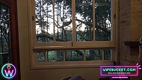 petting my latina wife's huge clit in homemade sunset fun