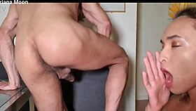 Rimjob and blowjob for my cuckold ex-husband, he cums in my mouth!