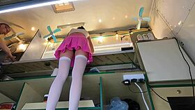 Super Hot Step-Daughter Caught on HIDDEN CAMERA Upskirt at Work