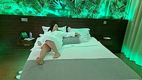 Latina Milf Oils Chubby Handyman, Squirts in Ecstasy