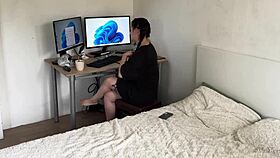 Gamer Girl Rides Stepbro's Cock POV for Cum on Face Finish