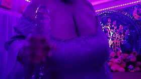 Worshipped curvy big tits with monster cock