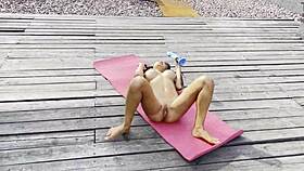 Monika fox masturbates with dildo on roof prolapse