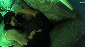 hidden cam catches a sneaky blowjob in action at home.