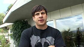 horny 19 year old brunette gets a creampie inside her shaved pussy after deepthroat blowjob and doggystyle