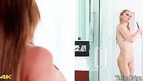 lesbian hotties tasha reign explore each other's bodies in lingerie