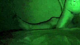 A couple shares a passionate homemade fuck in the dark