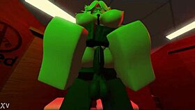 blonde snowbunny gets railed by monster black cock. roblox style.