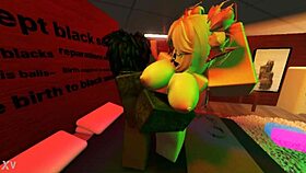 blonde snowbunny gets railed by monster black cock. roblox style.
