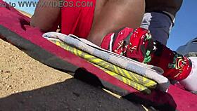 Ebony babe gets cum on ass in public car sex on Valentine's Day