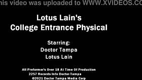 dr. tampa conducts entrance physical at tampa university for lotus lain