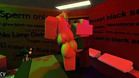 blonde snowbunny gets railed by monster black cock. roblox style.