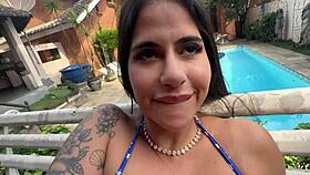 Pounding a curvy Brazilian beauty in the serene garden – Gih Ribeiro's wild POV encounter.