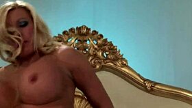 Blonde MICHELLE THORNE SUCKS and FUCKS in fishnets