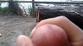 Outdoor beach activities in public setting