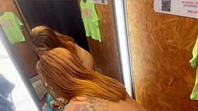 trying on clothes with a huge buttplug in my hairy pussy at the store?