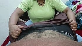 hey, watch this indian couple with big natural tits getting a blowjob