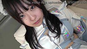 Idol wannabe beauty in cyber maid outfit gets creampied