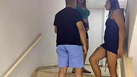 I spotted the married neighbor on the stairs and pulled her into the apartment for some ass eating