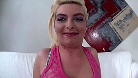 Blonde Undresses For First Porno Casting